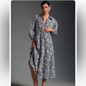 Athropologie 
THE BETTINA TIERED MIDI SHIRT DRESS BY MAEVE